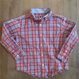 Janie and Jack Red and Blue Plaid Button Down Shirt